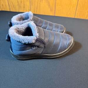 GO Quilted Faux Fur Lined Slip-On Ankle Boots Navy Size 40